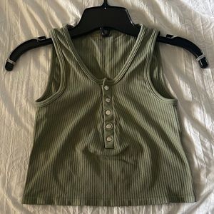 women’s sage green crop top